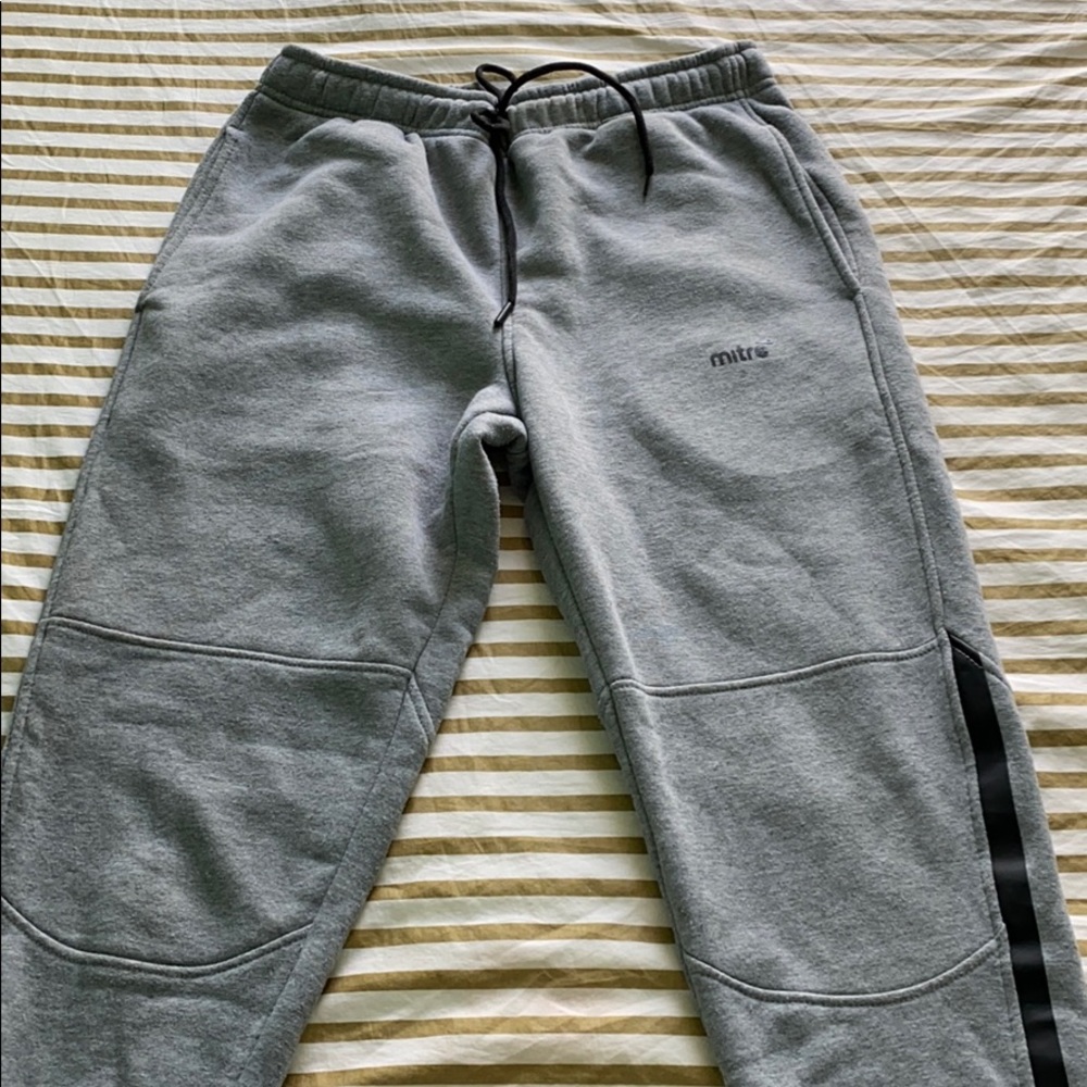 Grey black stripped joggers